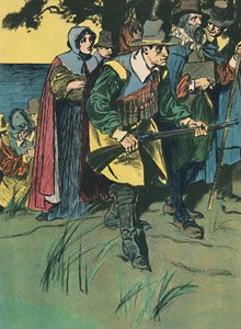 The Pilgrim Fathers Entering The New World by Unbekannt