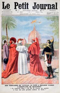 The Pope viewing the plane of Andre Beaumont over Rome, 1911 by Unbekannt