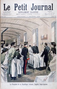 The President of the Republic, Felix Faure, visiting Saint-Antoine Hospital, Paris, 1895 by Unbekannt