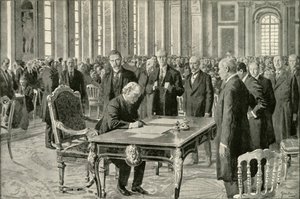 The Prime Minister of Great Britain Signing the Peace Treaty, 1919 by Unbekannt