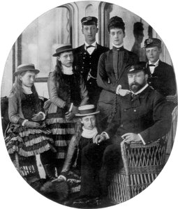 The Prince and Princess of Wales with Their Family on Board the Royal Yacht