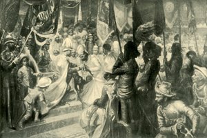 The Prince of Wales Conferring the Order of the Star of India at Calcutta, 1901 by Unbekannt