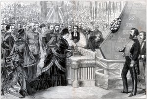 The Princess of Wales Launching the New Ironclad Ship Alexandra by Unbekannt