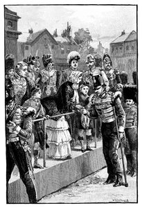 The Queen distributing the Crimea Medal, Horseguards Parade, London by Unbekannt