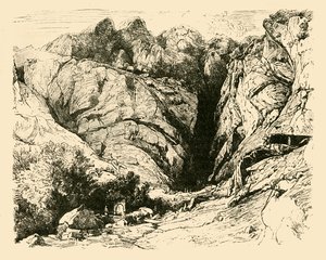 The Ravine at Delphi, Scene of the Repulse of the Gauls by Unbekannt
