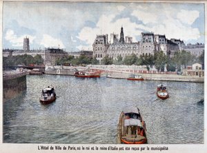 The River Seine and the Hotel de Ville, Paris, 1903 by Unbekannt