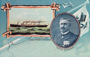 The SS Kaiser Wilhelm der Grosse and Captain Otto Cuppers, c1905 by Unbekannt