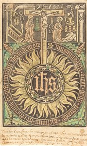 The Sacred Monograph with the Crucifixion and Passion Symbols [recto] by Unbekannt