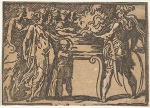 The Sacrifice or Mucius Scaevola, after Parmigianino