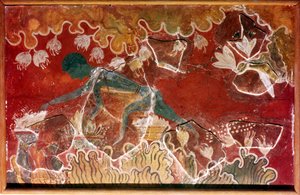 The Saffron-Gatherer Fresco from Minoan Royal Palace, Knossos, Crete by Unbekannt