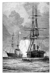 The San Jacinto Stopping the Trent, 1861 by Unbekannt