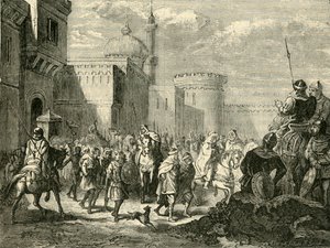 The Saracens Leaving Narbonne, Restored to the Franks, 737AD, 1890
