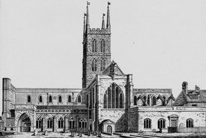 The South Side of St. Saviours, Southwark, showing the former nave, c1825