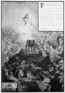 The Spirit of Music, advert for the Gramophone Co, 1910 by Unbekannt