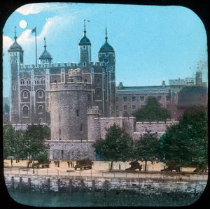 The Tower of London at night, late 19th or early 20th century
