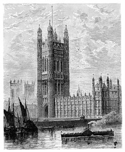 The Victoria Tower and the Houses of Parliament, London by Unbekannt