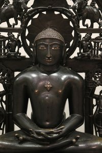 The Jina Shantinatha. 1168; the Backplate About 1300-1500. Copper Alloy with Silver and Copper Inlay. Probably Western India. Victoria and Albert Museum, United Kingdom by Unbekannt