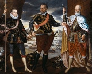 The Victors of Lepanto: John of Austria, Marcantonio Colonna, Sebastiano Venier, ca. 1575 by Unbekannt
