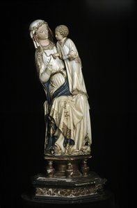 The Virgin and the Child Jesus. Marble Statue Around 1350-1375. Collegiate Church of Notre Dame, Villeneuve-lès-Avignon (Gard)