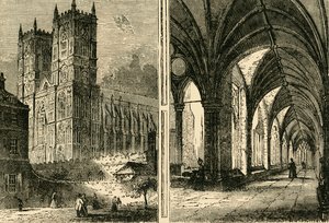 The Western Towers and Cloisters of Westminster Abbey by Unbekannt