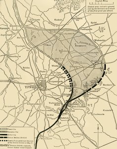 The Ypres Salient before and after the Second Battle of Ypres, First World War by Unbekannt