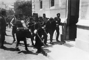 The arrest of the assassin Gavrilo Princip on June 28, 1914, 1914