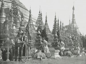 The Base of the Grand Pagoda, Rangoon, Burma by Unbekannt