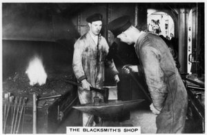 The blacksmiths shop on board the battleship HMS Nelson