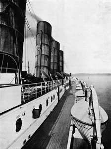 The Boat Deck of the Lusitania, Showing Lifeboats by Unbekannt