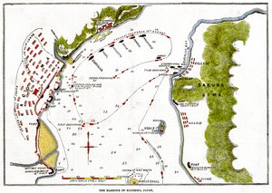 The bombardment by the Royal Navy of the harbour of Kagoshima, Japan, 1863 by Unbekannt