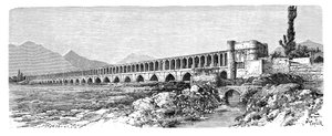 The bridge across the Zendeh-Rud, Isfahan, Iran, 1895