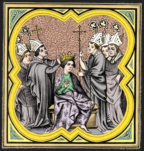 The coronation of Charlemagne, 14th century