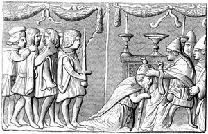 The coronation of Emperor Sigismund by Pope Eugene IV, 15th century by Unbekannt
