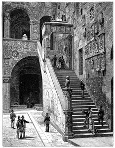The Courtyard of the Bargello, Florence, Italy, 1882