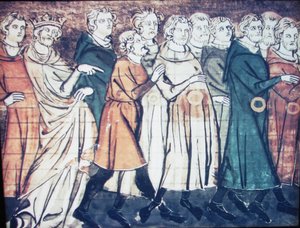 The Expulsion of Jews from France in 1182 (A Miniature from Grandes Chroniques de France) by Unbekannt