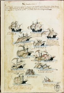 The Fleet of Pedro Álvares Cabral in 1500. From Livro das Armadas, ca 1568