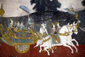 The Interior of the Silver Pagoda Compound Walls is Covered with Murals Depicting Stories from the Reamker, i.e., the Khmer Version of the Classic Indian Epic, the Ramayana. Some Sections of the Murals are Deteriorated and Weather Damaged.