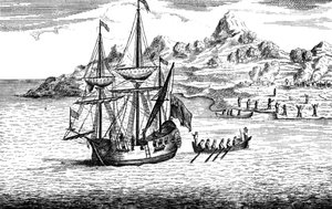 The massacre and burning of two villages at Madagascar, c16th century by Unbekannt