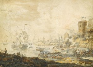 The Naval Battle of Chesma on 5 July 1770 by Unbekannt