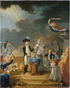 The oath of La Fayette at the Festival of the Federation, 14 July 1790 by Unbekannt