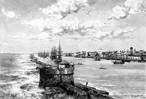 The port of Recife, Brazil, 1895