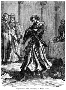 The rage of King John after the signing of the Magna Carta by Unbekannt