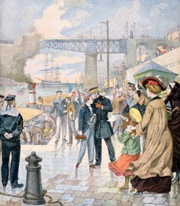 The Return of the Ship Borda, and Embarkation of the Ship Fistots, Brest, France by Unbekannt