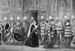 The Royal Procession in Westminster Palace on the Way to the House of Lords