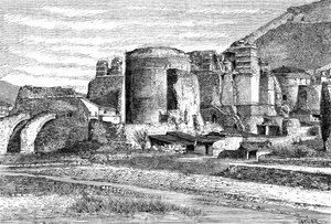 The ruins of the basilica at Pergamon, Turkey by Unbekannt