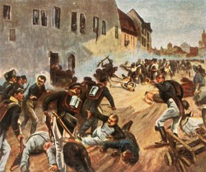 The storming of the Grimma Gate, 19 October 1813 by Unbekannt