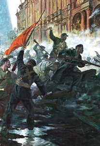 The storming of the Winter Palace, St Petersburg, Russian Revolution, October 1917 by Unbekannt