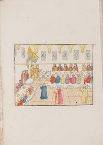 The wedding ceremony of Tsar Mikhail Feodorovich and Yevdokiya Lukyanovna