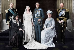 The Wedding of the Duke of York and Lady Elizabeth Bowes-Lyon by Unbekannt