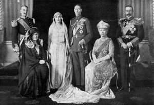 The Wedding of the Duke of York and Lady Elizabeth Bowes-Lyon by Unbekannt